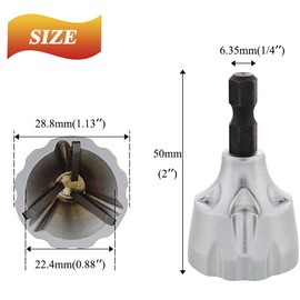 Teocpai Deburring External Chamfer Tool Bolt Thread Repair Tool Deburring Drill Bit Quick Release 1/4inch Hex Shank Fits for 1/8"-3/4"(3mm-19mm)