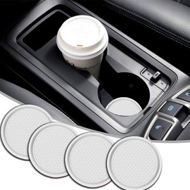 Car Cup Holder Coaster, 4PCS Universal Non-Slip Cup Holders Embedded in Ornaments Coaster, Car Interior Accessories (Gray)