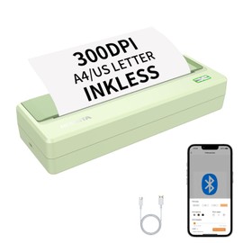 Rongta Portable Printer Wireless for Travel,300Dpi Bluetooth Inkless Thermal Small Printer for Office/School/Home Use,Compatible with Android,iOS & Laptop,Support 8.5" X 11" US Letter