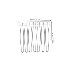 TOVINANNA 10Pcs Stainless Steel Tooth Hair Combs for Women Durable Decorative Hair Styling Pins for Weddings Bridal Veils and Elegant Hairstyles White Metal Slide Combs for DIY Crafts and