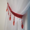 John Aird PAIR (x2) Crystal Beaded Curtain Tie Back (Red)