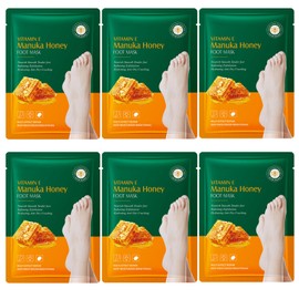 Virellay 6 Paar Fußmaske- Fussmaske für Fußpflege- Hornhautentferner Socken