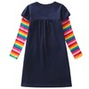 Toddler Long Sleeve Dress Casual Cartoon Sequin Unicorn Jersey Dresses