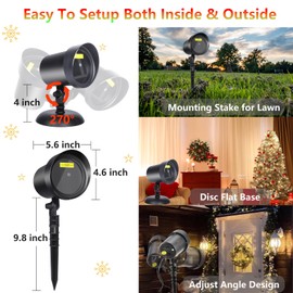 YFAIN Christmas Laser Lights Outdoor, Motion Christmas Projector Lights Outdoor Waterproof, Landscape Spotlight Red & Green Xmas Stars Show Lights for Indoor Holiday Decor for House, Party, Garden