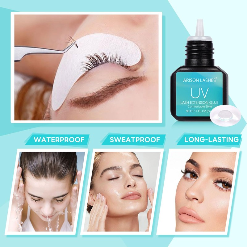 Arison Lashes UV Eyelash Extension Glue Safe and Mild Without