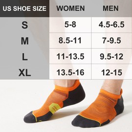 CelerSport 6 Pack Men's Running Ankle Socks with Cushion, Low Cut Athletic Tab Socks, Orange, X-Large
