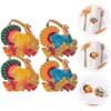 ULTECHNOVO 4pcs Maple Leaf Napkin Elegant Turkey Napkin Holders Creative