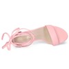 Allegra K Women's Tie Up Strappy Heels Light Pink Chunky