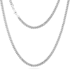KRKCLIFE Women's Men’s Chain Necklace, 5/6/8MM Silver/ 14K Gold Stainless Steel Cuban Link Curb Chain Necklaces, Anti-Allergies, Durable No Fading Thick Chain Pendant Necklace Jewelry for Unisex