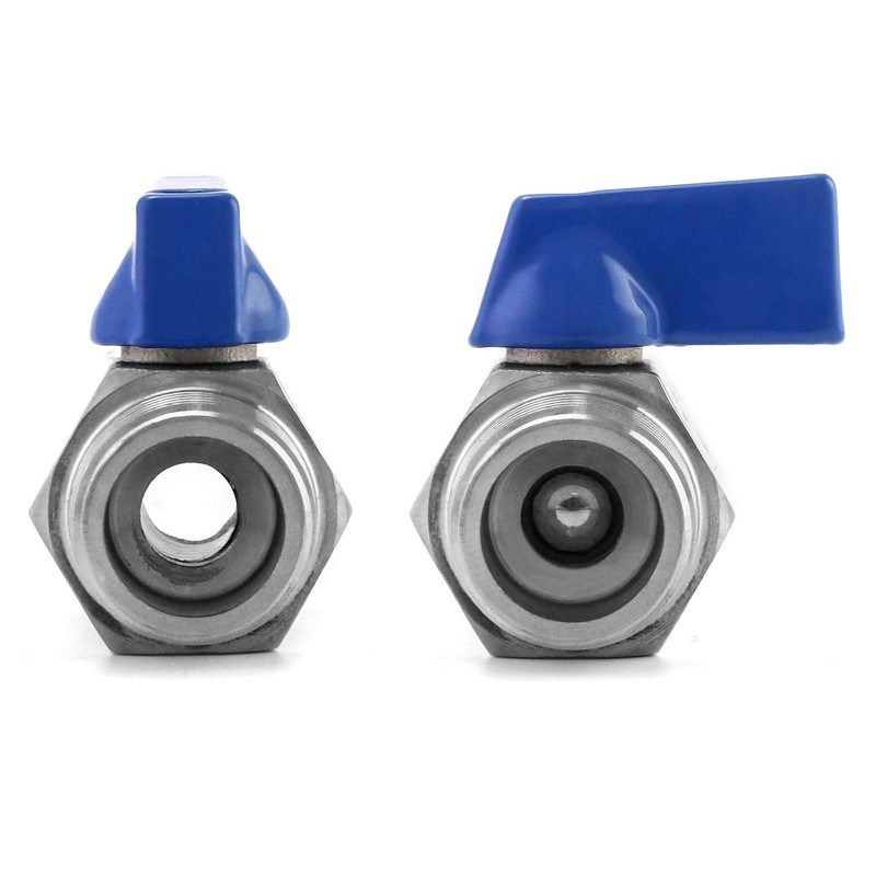 QWORK® Mini Ball Valve Stop Valve Stainless Steel Reduced Flow