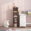 ALISENED 4 Cube Small Bookshelf, Narrow Storage Organizer Shelf, Wooden