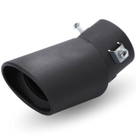 calm wish Muffler Cutter, Downward, Slash, Oval, Flip-up, 1 Piece, Stainless Steel, Lightweight, Automotive, Mat, Black, General Purpose