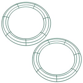 YAAVAAW 2 Pack Christmas Wire Wreath Rings 8 inch Metal Wreath Frame - 20cm Round Wire Wreath Frame for Christmas Wreath Making Rings Base, Wedding Garland Ring, Garden, Home Deco Supplies DIY Crafts