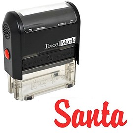 Santa's Signature Rubber Stamp (A1539) - Red Ink