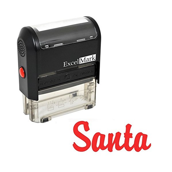 Santa's Signature Rubber Stamp (A1539) - Red Ink