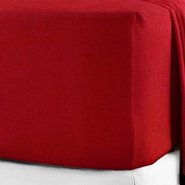 100% Brushed Cotton Soft Flannelette 25CM/10" Fitted Sheets 12 Colours (Super King, Red)