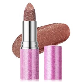 Erinde Lápiz Labial Mate con Purpurina Metálica, Tinte Labial Duradero, Resistente al Agua y no Pegajoso, Lápiz Labial Shimmer Diamond, Lápiz Labial Altamente Pigmentado Para Mujer,6#