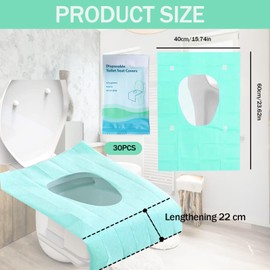 WLHFDC Pack of 30 Disposable Toilet Seat Covers, 40 x 60 cm Toilet Cushion for Children and Adults, Disposable Toilet Seat Cover, Toilet Seat Mat, Ideal for Travel, Public Toilets