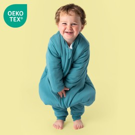 schlummersack Baby Sleeping Bag with Feet Winter 3.5 Tog 70 cm Petrol | Sleeping Bag with Legs for a Height of 70-80 cm | Winter Sleeping Bag Baby with Sleeves, petrol