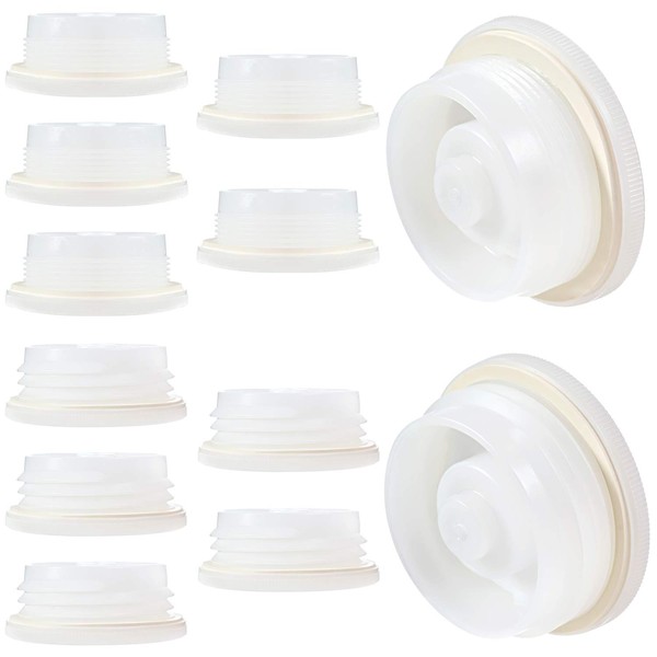 Impresa 2" Bung Caps with 3/4" Knock Out - 12 Pack - Includes 6 Fine and 6 Coarse Buttress Thread Caps with Gasket - Perfect for 15, 30, and 55 Gallon Poly Drums