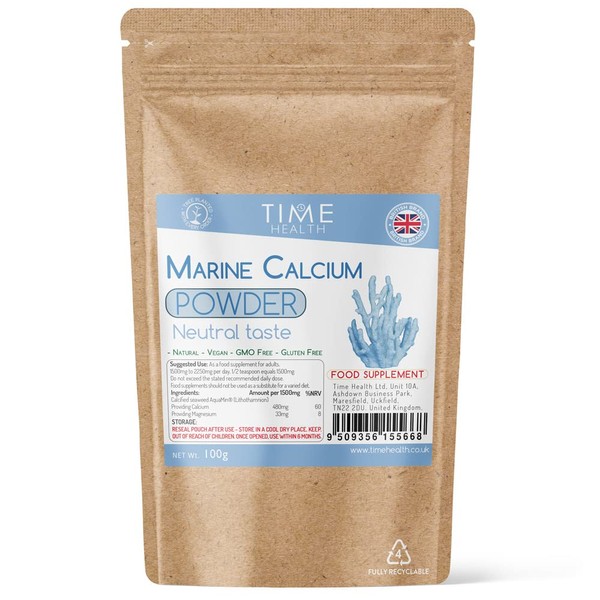 Marine Calcium Powder from Lithothamnium Calcareum - Neutral Taste (100g Pouch)