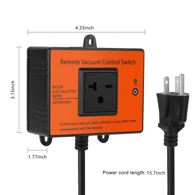 Automatic Remote Vacuum Switch, 220V Wireless Remote Control Dust Collector