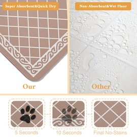 Dog Food Mat for Floors Waterproof Quick Dry Pet Placemat Cat Feeding Bowls Mats for Food and Water, Eco-Friendly Dog Accessories Diatomite Pets Supplies 12" X 20"