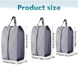 CJWLKJ 6Pcs Multi-Size Travel Shoe Bags Portable Travel Gifts Shoe Organizer with Zipper Closure, Waterproof Nylon Shoe Storage Organizer with Handle Travel Bags for Men and Women, Grey