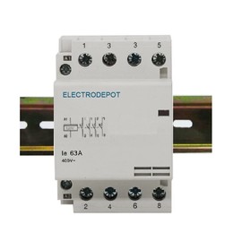 60 Amp, 4 Pole Normally Closed (NC) Contactor 32A AC-3, and 50A AC-1, Coil 120VAC DIN Rail Mount