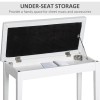 HOMCOM Leather Padded Piano Bench w/ Storage Double Duet Seating