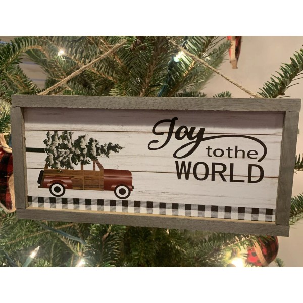 Unbranded JOY TO THE WORLD Red Truck Christmas Tree Mini