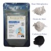 Escencial-Es 4 Mascarilla Hidroplástica 100g C/u Cacao Carbón Pepino Uva