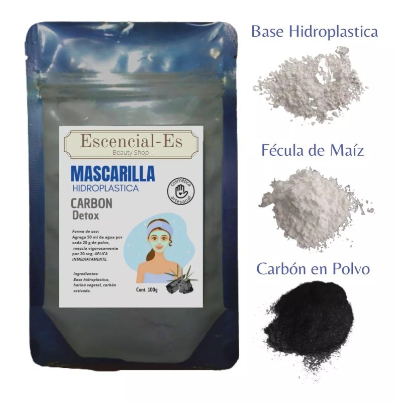 Escencial-Es 4 Mascarilla Hidroplástica 100g C/u Cacao Carbón Pepino Uva