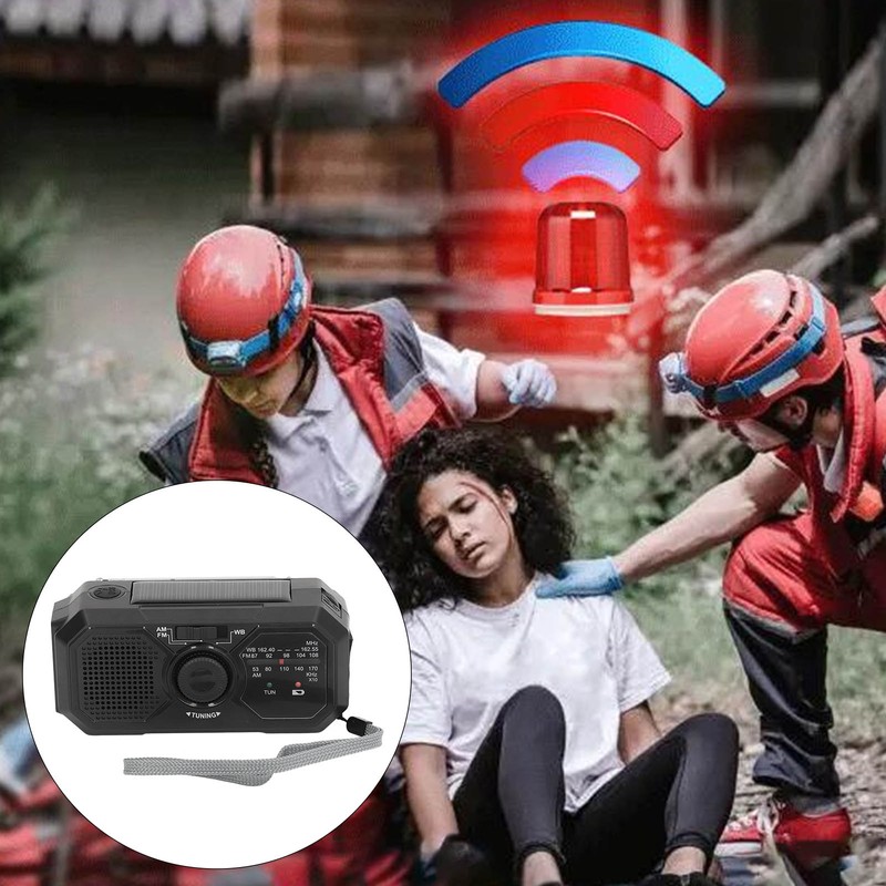 Solar Hand Crank Radio NOAA Portable Multifunctional Hand Crank Weather