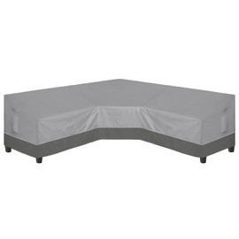 Easy-Going Outdoor V-Shaped Sectional Sofa Cover 118"X118" UV Resistant Patio Sectional Couch Cover Waterproof Lawn Patio Furniture Cover, Gray/Dark Gray