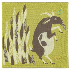 MoritaMiW Triple Gauze Handkerchief, Hankachi, Goats Skipping Rock Mountain