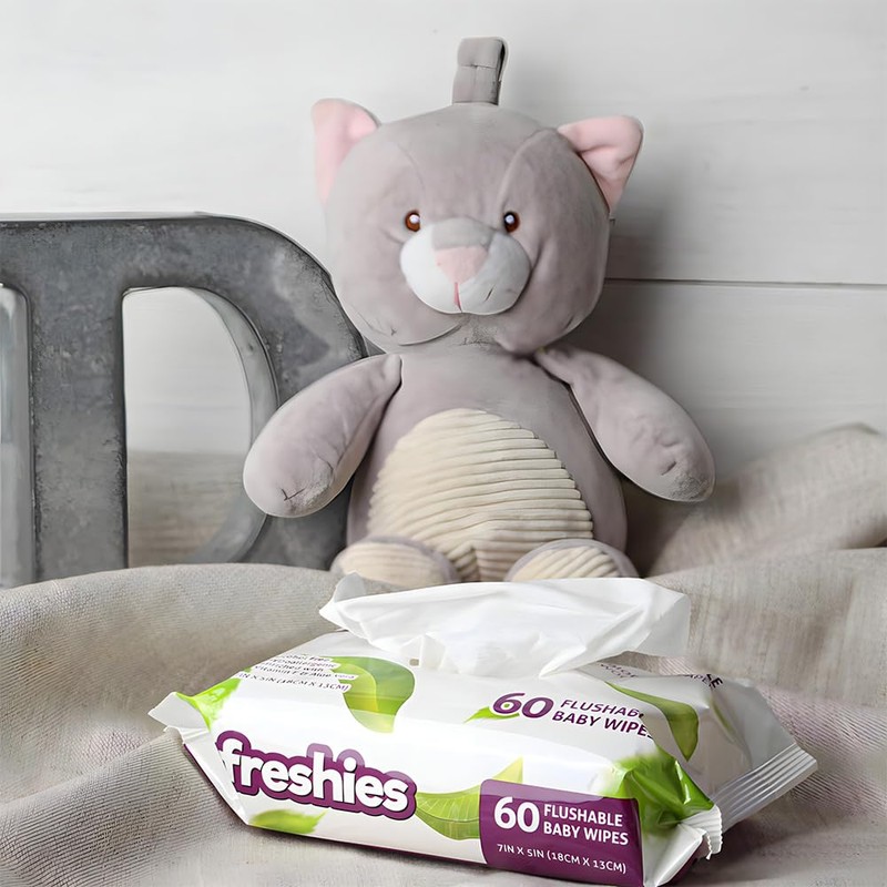 Freshies Flushable Baby Wipes - 7" x 5" (Pack of