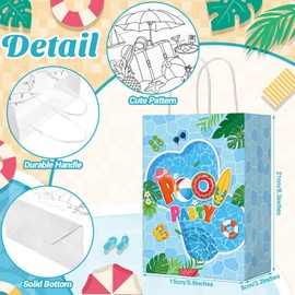 Pasimy 24 Pcs Easter Gift Bags DIY Color Your Own Paper Bags Easter Bunny Coloring Gifts for Kids Art Painting Party Favors Supplies Egg Hunts Wrapping(Classic)