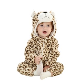TONWHAR Unisex-Baby Animal Onesie Costume Cartoon Animal Outfit Homewear Kids' One-Piece Rompers(2-3T, Leopard)