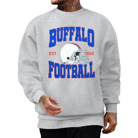 PNORATM Game Day Football Sweatshirts for Men Team City Name Helmet Print Sweatshirt Football Team Fans Tops