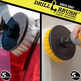 Hard Water Stain Remover - Grout Cleaner - Calcium, Mineral Deposits, Soap Scum, Rust - Drill Brush - 5-inch Spin Brush - Bathroom Accessories - Scrub - Bath Mat - Shower Door - Glass Cleaner