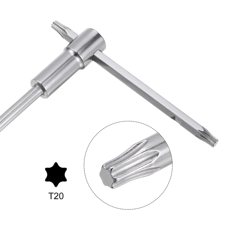 sourcing map T20 Sliding T-Handle Torx Star Wrench for T