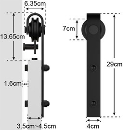 Sliding Barn Door Roller Hardware Kit (J Shape Design)
