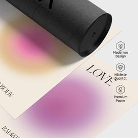 Mind Body Soul Poster Set Mindfulness Aura Colours Yoga Wall Decoration Inspirational Pictures Mindfulness Bedroom Decoration Living Room Decoration Home Office Mindfulness Posters (6 x A4 | Without