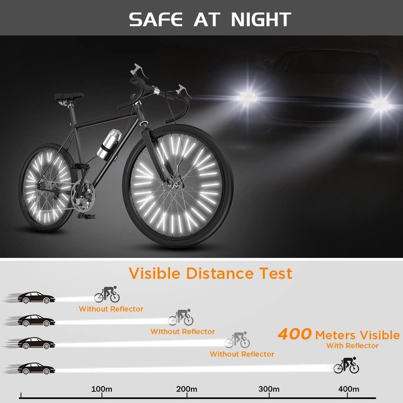 Cycling Reflectors, 48Pcs Bike Wheel Spoke Reflectors, Universal Bicycle Reflective