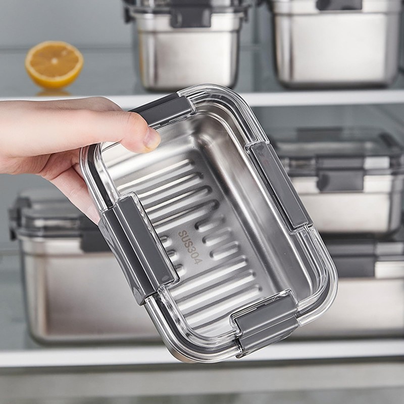 Yomjarl Cheese Container for Refrigerator,Cheese Stainless Steel Container with Lids,Deli