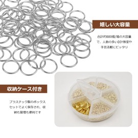 PureSino Round Ring, Gold, Silver, 0.2, 0.2, 0.2, 0.2, 0.2, 0.3, 0.3, 0.39, 0.39, 0.4 inches (4 mm), 0.2 inch (7 mm), 0.3 inches (8 mm), 0.4 inches (10 mm), Accessories Parts, Metal Fittings, Basic Parts, Jump Ring, Jewelry, DIY Crafts, Craft Supplies, H