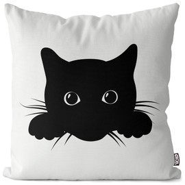 VOID Black Cat Pet Cushion Cover Sofa Cushion Decorative Outdoor Cushion Decorative Cushion Size: 40 x 40 cm
