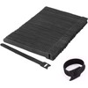 Sunnysam Pack of 100 Velcro Cable Ties, Black, Cable Ties,