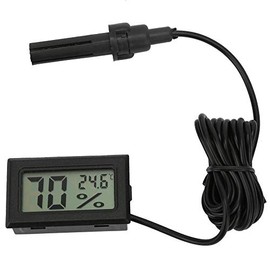 Termómetro Digital Higrómetro con Sonda de 1.5m LCD de Alta Precisión para Interior Negro